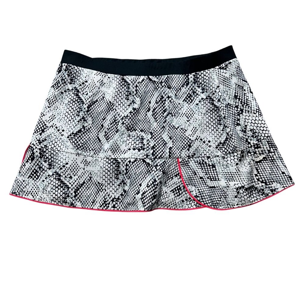 Tail Skort Womens XL Black White Animal Print Snakeskin